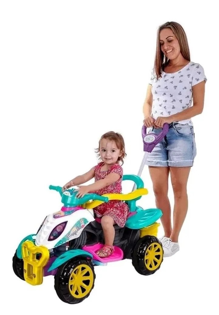 Carrinho De Passeio/Pedal Infantil Com Empurrador Criança – Unicórnio ...