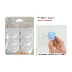 Kit Protetor De Tomada Com 6 Unidades Adoleta - Branco