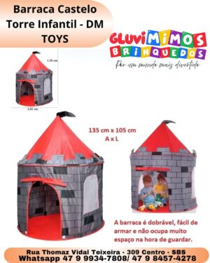 Barraca Castelo Torre Infantil - DM TOYS