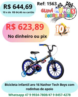 Bicicleta Infantil Aro 16 Nathor Tech Boys