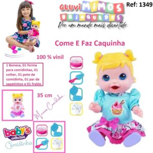 Boneca Babys Collection Come e faz caquinha - Supertoys 35 Centimetros