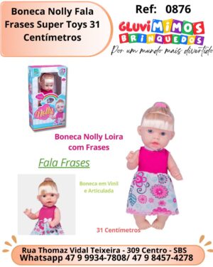 Boneca Nolly Fala Frases Super Toys 31 Centímetros