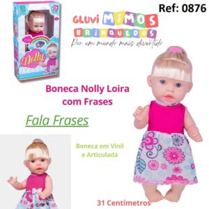 Boneca Nolly Fala Frases Super Toys 31 Centímetros