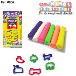 Kit Massinha Modelar 6 Cores + Moldes Fazendinha