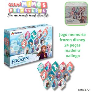 Jogo memoria frozen disney 24 peças - madeira xalingo