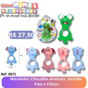 Mordedor Chocalho Animais, Sortido  Pais e Filhos