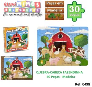 QUEBRA-CABEÇA FAZENDINHA NIG 30 Peças - Madeira