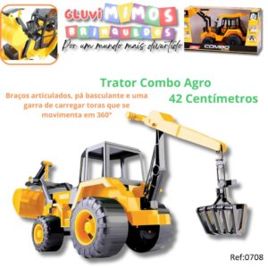 Veículo Roda Livre - Trator Combo Agro - Cardoso Toys - 22 cm x 42 cm x 16 cm