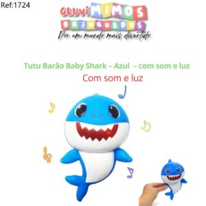 Tutu Barão Baby Shark - Azul -  com som e luz