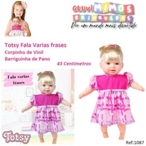 Boneca Totsy  Frases Com Cabelo Super Toys 43 Centímetros