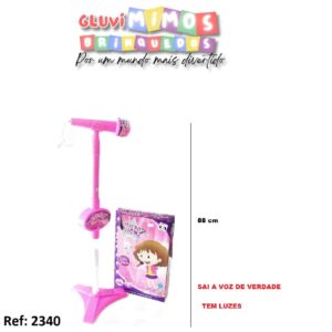 Microfone Infantil Pedestal Girls Com Som Pica Pau