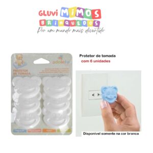 Kit Protetor De Tomada Com 6 Unidades Adoleta - Branco