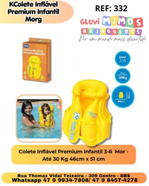 - Até 30 KColete Inflável Premium Infantil 3-6  Morg 46cm x 51 cm