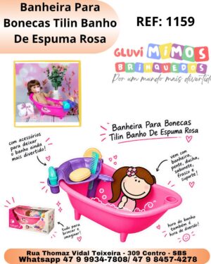 Banheira Para Bonecas Tilin Banho De Espuma Rosa