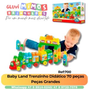 Baby Land Trenzinho Didático 70 Peças Cardoso - Peças grandes