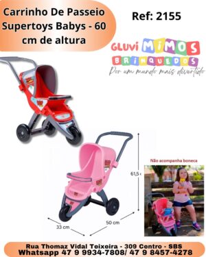Carrinho De Passeio - Supertoys Babys - 60 cm de altura