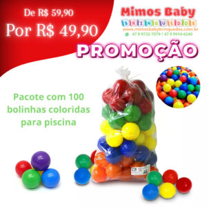 Pacote com 100 bolinhas coloridas para piscina