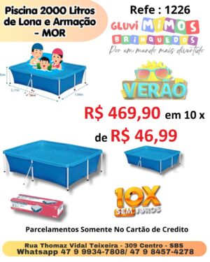 Piscina 2000 Litros de Lona e Armação - MOR