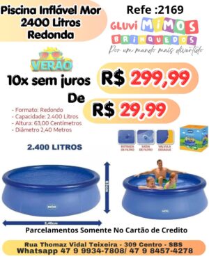 Piscina Inflável Mor 2400 Litros Redonda