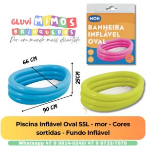 Piscina Inflável Oval 55L - mor - Cores sortidas - Fundo Inflável