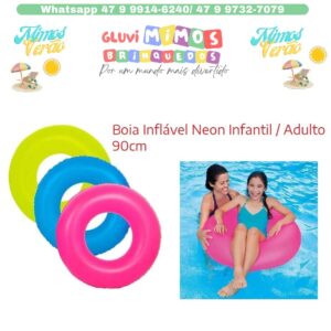Boia Infantil Inflável Circular Neon 90cm Mor - Cores sortidas