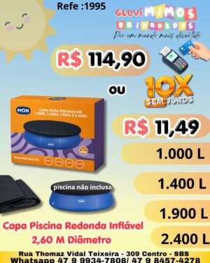 capa para piscina inflável  redonda 1000 - 2400 - 1400 - 1900 -  2,60m de diametro