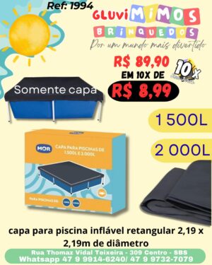 capa para piscina inflável 2,19 x 2,19m de diâmetro