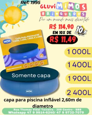 capa para piscina inflável 2,60m de diametro