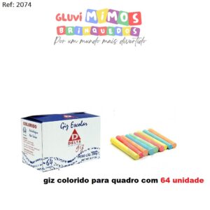 Giz colorido com 64 unidades