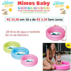 Piscina Inflavel 28 Litros Infantil Bebe Banheira Mor - Cores sortidas