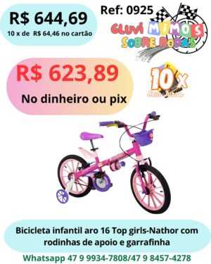 Bicicleta Infantil Aro 16 Top Girls - Nathor