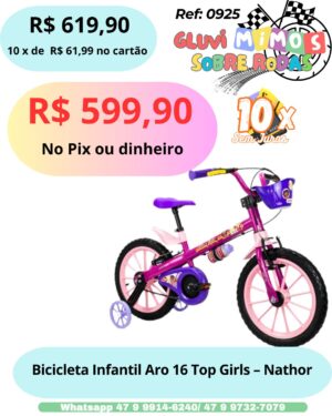 Bicicleta Infantil Aro 16 Top Girls - Nathor