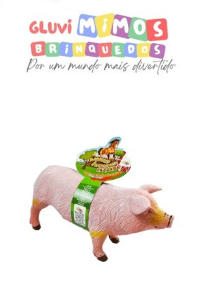 Porco 22 Cm Médio Borracha - Brinquedo Fazenda