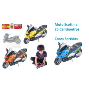 Brinquedo Menino Moto Scott na Solapa 25 Centímetros