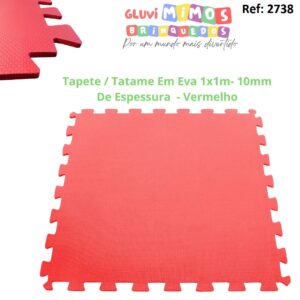 Tapete / Tatame Em Eva 1x1m- 10mm De Espessura  - Vermelho