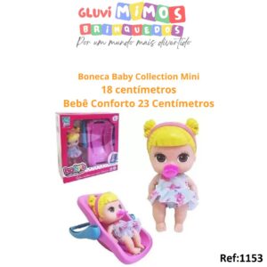 Boneca Baby Collection Mini 18 centímetros - Bebê Conforto 23 Centímetros