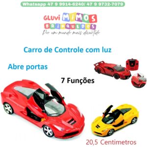 Carro Controle Abre Portas Com Luz - 20 Centímetros 7 Funções