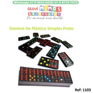 Dominó De Plástico Simples Preto