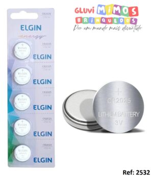 Pilha Bateria De Lítio Elgin Cr2025 3v Moeda Unidade
