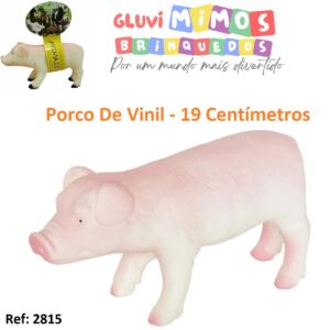 Animais Da Fazenda - Porco De Vinil - Db Play - 19 Centímetros