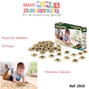 Números Primeiros Cálculos 40 Peças - Junges ( em Madeira)