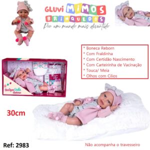 Boneca Reborn  Boutique Dolls - Supertoys 30 Centímetros