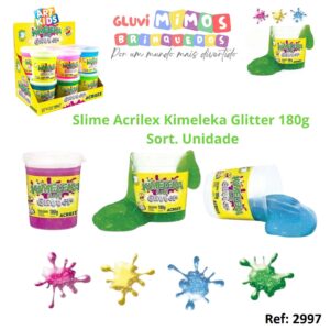 Slime Acrilex Slime Kimeleka Glitter 180g Sort. Unidade
