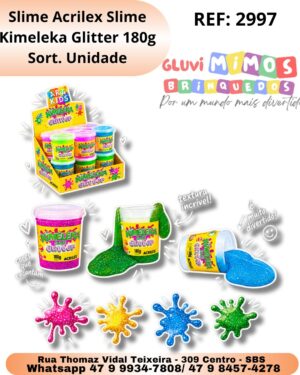 Slime Acrilex Slime Kimeleka Glitter 180g Sort. Unidade