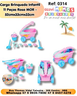 Cargo Brinquedo Infantil 11 Peças Rosa MOR - 52cmx33cmx33cm