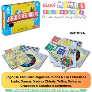 Jogo De Tabuleiro Jogos Reunidos 6 Em 1 Clássicos Nig