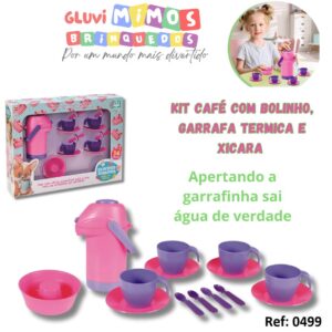 Kit Café com Bolinho, Garrafa térmica e xicara , Nig Brinquedos
