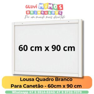 Lousa Quadro Branco Para Canetão - 60cm x 90 cm