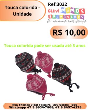 Touca colorida pode ser usada até 3 anos