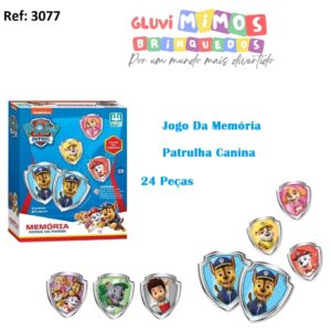 Jogo Da Memória Patrulha Canina  - Nig Brinquedos -24 Peças.